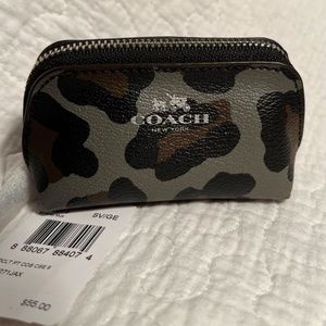 Coach Small Ocelot Print Cosmetic Case/Coin Case